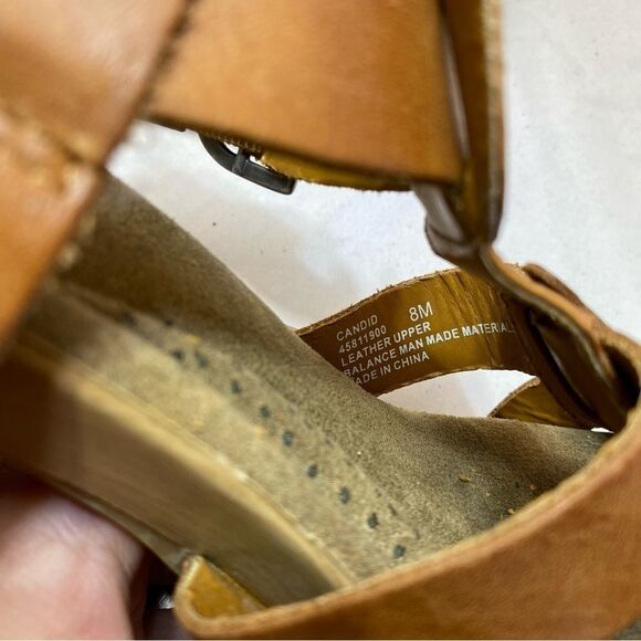 Dr. Scholl’s Women Tan Brown Sandals Chunky Wooden Heel OpenToe Strappy size 8 - Picture 8 of 8